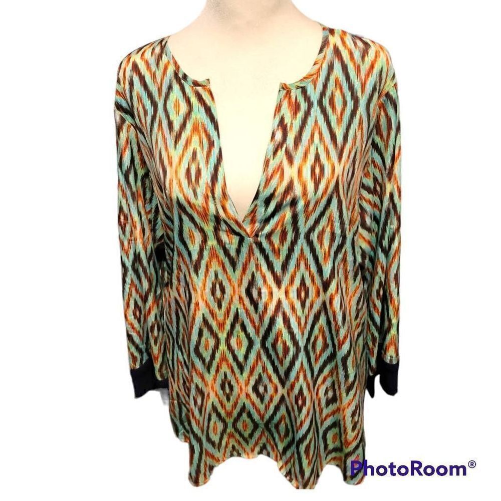 Collective Concepts Long Sleeve Blouse Size Large